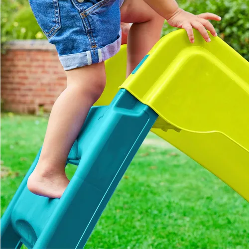 Vista 7 de Fun N Fold Slide para niños, juego para interiores o exteriores con escalones anchos y superficie deslizante suave para un juego activo seguro