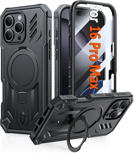 Vista 15 de FNTCASE Funda para iPhone Air Phone Case: Compatible con MagSafe Protector de pantalla integrado Soporte con grado militar a prueba de caídas