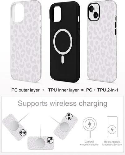 Vista 333 de Jusy Funda compatible con MagSafe con estampado de caparazón de tortuga marrón para iPhone 7/8/SE, cubierta protectora de TPU suave magnética