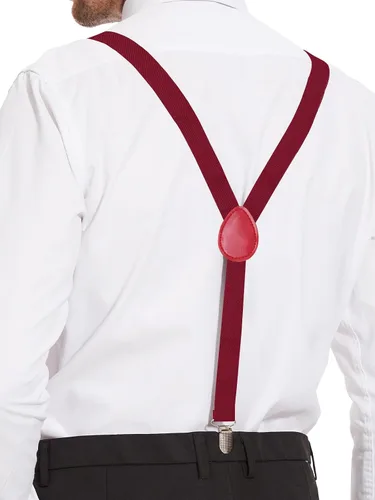 Vista 37 de habibee Color sólido para hombre en forma de Y con clips fuertes tirantes ajustables
