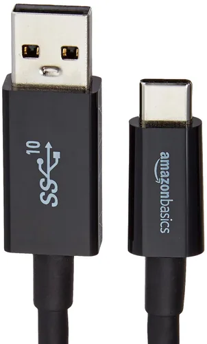 Vista 3 de Amazon Basics Cable de carga adaptador USB-C a USB-A 3.1 Gen 2, cargador rápido, 10 Gbps de alta velocidad, certificado USB-IF, compatible