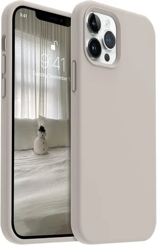 Vista 25 de AOTESIER - Funda a prueba de golpes diseñada para iPhone 12 Pro Max, funda de silicona líquida con [forro de microfibra suave antiarañazos]