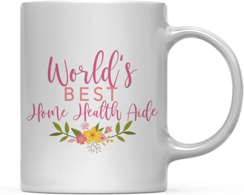 Vista 101 de Andaz Press Taza de café de 11 oz, regalo de broma de la mejor abbuela del mundo, diseño floral, paquete de 1
