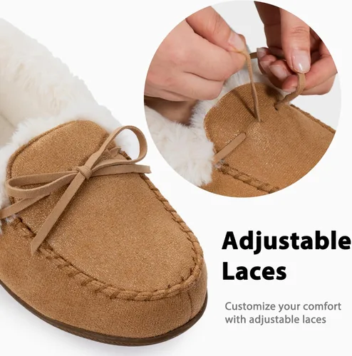 Vista 5 de RockDove Pantuflas estilo mocasín con purpurina Caroline para mujer
