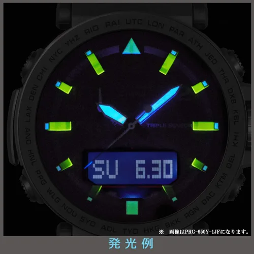 Vista 4 de Casio Pro Trek PRG-650YL-2JF NAVY BLUE SERIES - Reloj solar producto japonés original