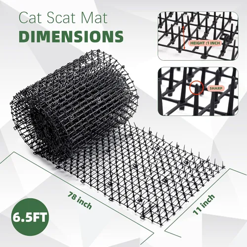 Vista 2 de Toopify Alfombrilla de gato de 6.5 pies para gatos, alfombrilla de gato con picos para exteriores, estribos de gato para exteriores, alfombrilla
