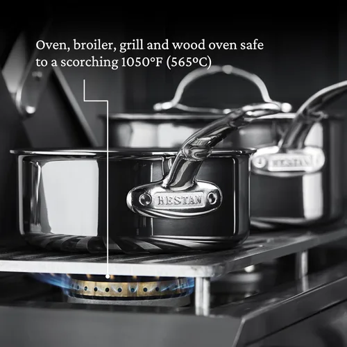 Vista 9 de Hestan NanoBond Molecular - Cacerola de titanio con tapa, 3 cuartos de galón, acero inoxidable sin PFAS, 4 veces más fuerte, apta para horno de 1050
