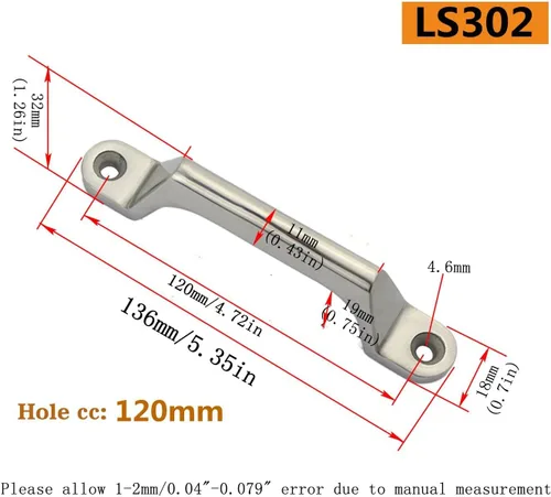 Vista 2 de NRC&XRC 1 Pieza de Manija Industrial de Acero Inoxidable 304 para Equipos Pesados, Tiradores de Cajones de Armario, Botones para Puertas y Ventanas