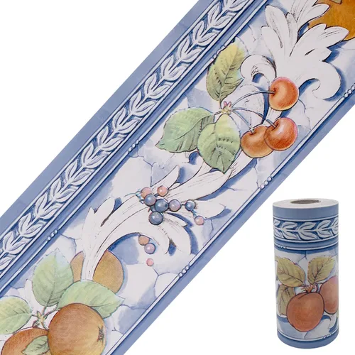 Vista 4 de Papel pintado extraíble borde autoadhesivo PVC azulejos pegatina rollo bordeando línea decoración del hogar verde floral