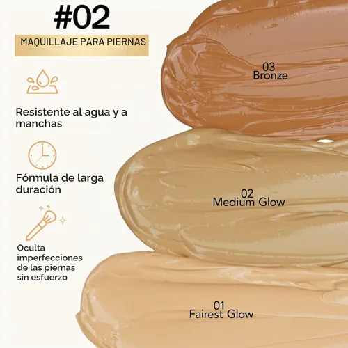 Vista 3 de Maquillaje de piernas impermeable sin transferencia, cubierta de tatuaje impermeable, cobertura de venas de piernas, maquillaje para venas