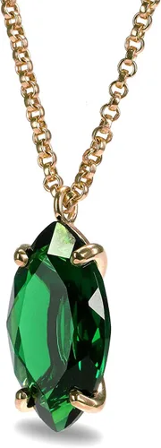 Vista 5 de Deslumbrante collar de esmeralda, collares de oro con colgante de piedras preciosas para mujer, cumpleaños, boda, aniversario para ella, collar