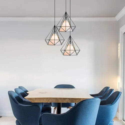 Vista 2 de Vintage Industrial Retro Pendant Light Fixture - E27 Edison Bulb Compatible - Adjustable Height - Ideal for Kitchen Island, Dining Room, and Living