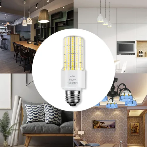 Vista 6 de ZP Paquete de 2 bombillas LED A19 300 W equivalentes a 40 W, 5000 lúmenes, 5000 K, luz blanca fría, base E26/E27, iluminación impermeable
