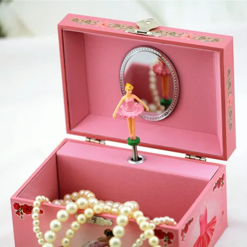 Vista 4 de Septwonder Musical Jewelry Box for Girls with Spinning Ballerina and Mirror Kids Jewelry Box Plays Music Swan Lake