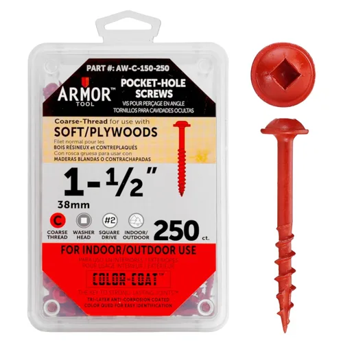 Vista 16 de ARMOR TOOL AP-C-100-100 Tornillos de rosca gruesa de 1 pulgada con revestimiento de color verde y unidad cuadrada