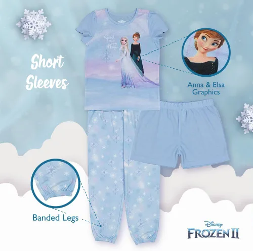 Vista 5 de Disney Conjunto de pijama de 5 piezas de Frozen Princesa Minnie Mouse de ajuste holgado, suave y lindo para niñas