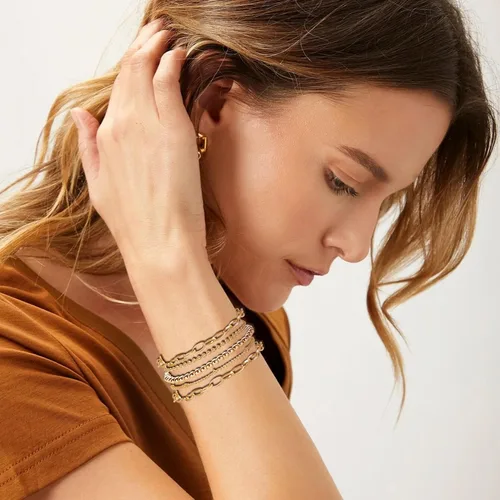 Vista 154 de Long tiantian Pulsera de oro gruesa para mujer, pulseras de oro delicadas, pulseras para mujer, pulseras apilables de eslabones de cadena
