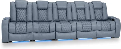 Vista 24 de Seatcraft Asiento de cine en casa Diamante Marrón Reclinable Individual