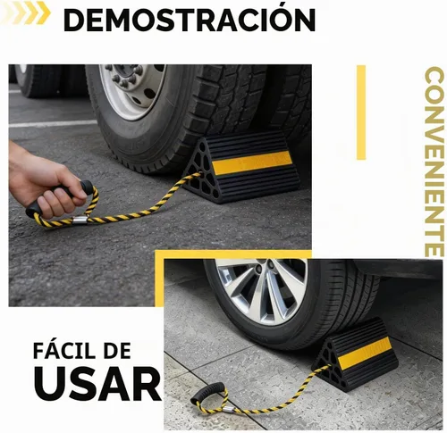 Vista 5 de Vacallity Cuñas de Ruedas para Remolques de Viaje, Resistentes de Goma Sólida para Servicio Pesado, Bloques de Cuñas de Ruedas para Remolques
