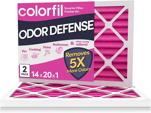 Vista 46 de Colorfil - Filtro de aire de 12 x 12 x 1 pulgadas, filtros que cambian de color para olores de gatos y perros, filtro de aire acondicionado MERV 8