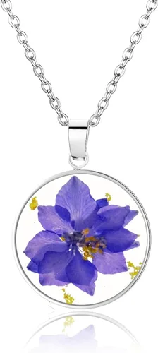 Vista 65 de Pressed Flower Necklace Gift for Women Personalized Handmade Necklaces Birth Flower Necklace