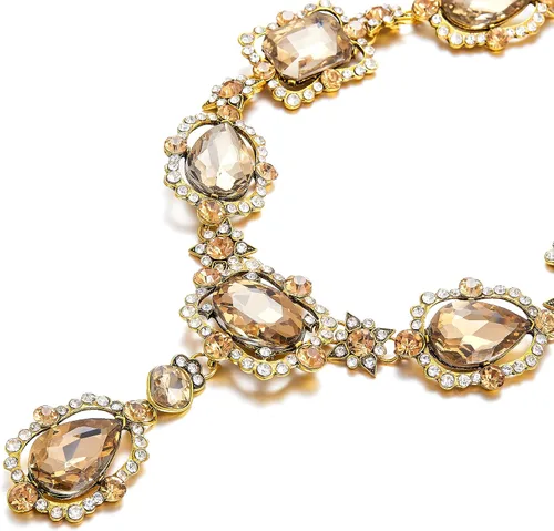 Vista 6 de Flyonce Collar de cristal con diamantes de imitación Art Deco para mujeres y niñas