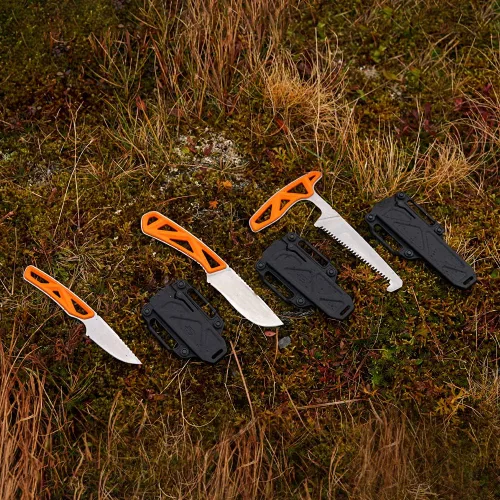 Vista 7 de Gerber EXO MOD Knife/Saw - Juego de mochilero para caza, color naranja cazador