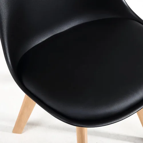 Vista 8 de LSSBOUGHT Sillas de comedor modernas de mediados de siglo con patas de Negro