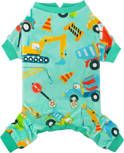 Vista 14 de KYEESE - Pijama de terciopelo para perros, con patrón de patos amarillos, ropa elástica y suave para cachorros y perros pequeños, mameluco cómodo