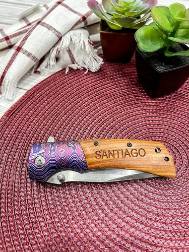 Vista 7 de Navaja de bolsillo de regalo para hombres y él, personalizada grabada, idea de amor para papá, novio, padrinos de boda, marido, hijo, día del padre