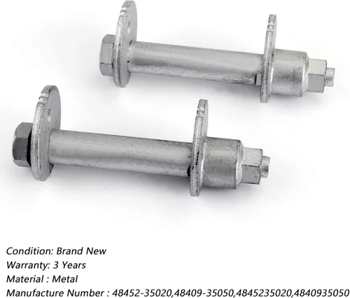 Vista 3 de Kit de pernos de leva para automóvil, 2 unidades de placa de leva de control inferior para Toyota 4Runner 96-02 Tacoma 95-04