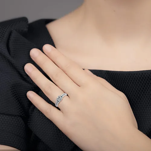 Vista 7 de Anillo de compromiso de aniversario para mujer, anillo de compromiso, joyería de regalo, regalo de novia, Navidad, cumpleaños