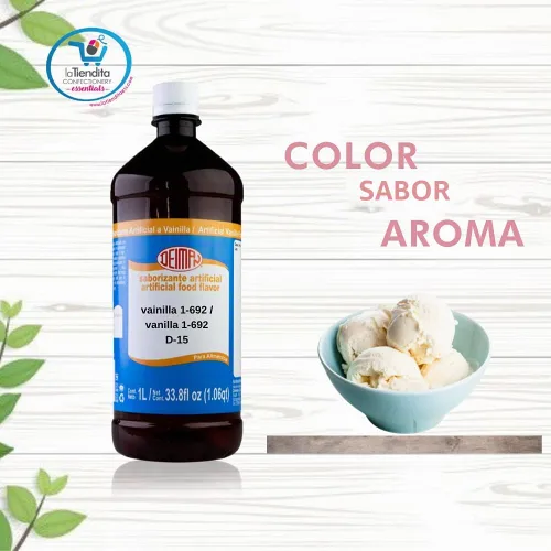 Vista 2 de Deiman Concentrado de vainilla aromatizante artificial para alimentos 1-692 D-15 (33.8 fl.oz.)