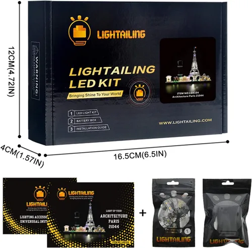 Vista 6 de LIGHTAILING Juego de luces para modelo de bloques de construcción (Arquitectura Paris) - Kit de luz LED compatible con Lego 21044