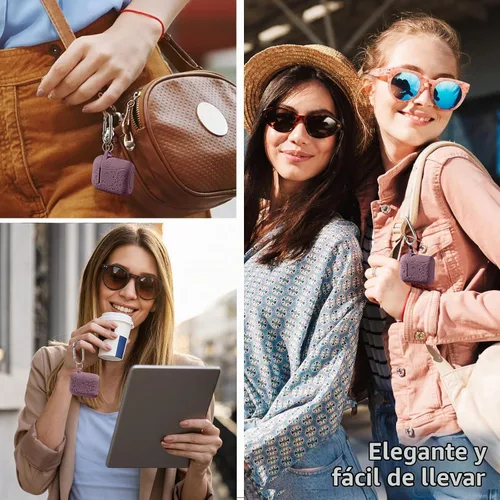 Vista 6 de Lerobo - Funda para AirPod de 2ª/1ª generación con llavero Malva ahumada
