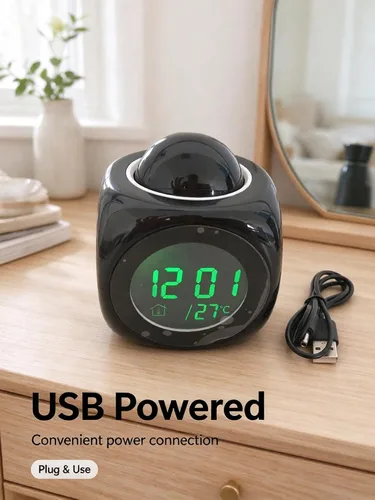Vista 9 de Reloj despertador de proyección con informe de tiempo de voz