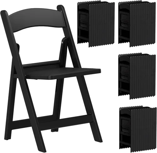 Vista 32 de Sillas plegables de resina con cojín para bodas, fiestas, paquete