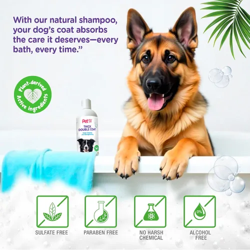 Vista 3 de Champú natural para perros para abrigos gruesos, 16 onzas
