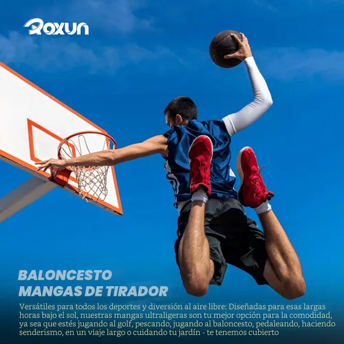 Vista 3 de ROXUN Mangas de brazo, compresión deportiva de protección solar UV refrescante para hombres/mujeres