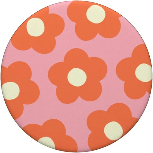 Vista 3 de PopSockets Danés Estética Pastel Margarita Flor Preppy Naranja Quemado PopSockets Intercambiables PopGrip