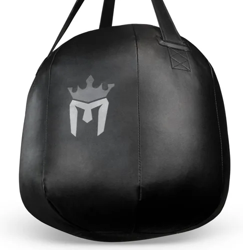 Vista 3 de Meister Bolsa pesada de bola de demolición llena de 60 libras para boxeo y MMA - Negro