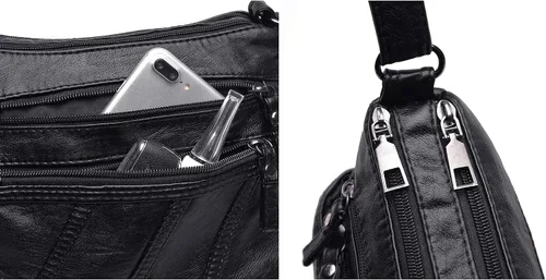 Vista 3 de Bolsos cruzados impermeables para mujer, bolso bandolera casual de piel sintética para mujer, bolso cruzado