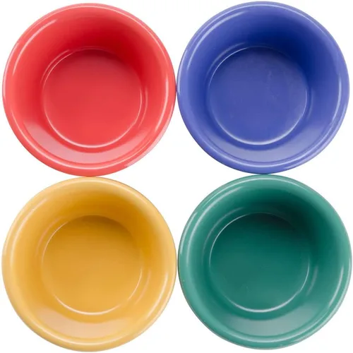 Vista 3 de G.E.T. RM-400-MIX Pack de 4 Ramequines de Colores Mardi Gras 4 oz. Ramekin, Resistente a Romper, Apto para Lavavajillas, Plástico Melamina Surtido