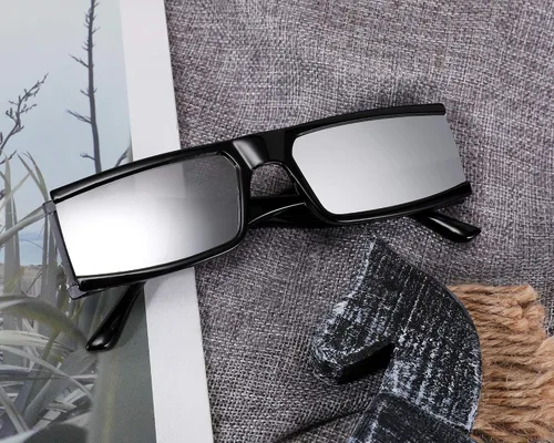 Vista 3 de FEISEDY Cool Rectangular Gafas de sol con lentes laterales hombres mujeres tendencia retro gafas de sol B2739