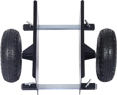 Vista 9 de Plataforma de panel resistente, muñecas de puerta ajustables con ruedas, 2 ruedas neumáticas de 10 pulgadas, rodamiento de carga de 600 libras