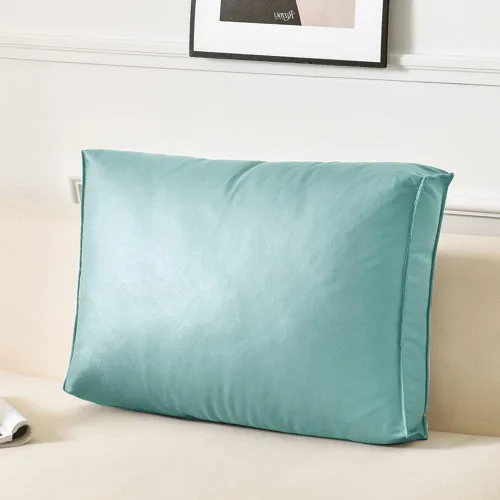 Vista 11 de YURRO Cojín lumbar para sofá, almohada de respaldo de piel sintética impermeable para cama, televisor, sofá, almohada de lectura con soporte