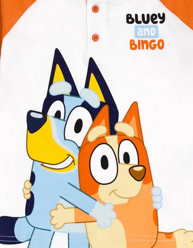Vista 4 de Bluey Camiseta Henley de bingo y pantalones de rizo francés para niños pequeños