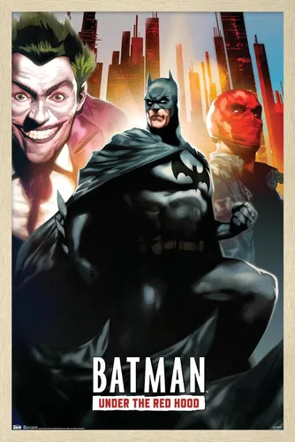 Vista 7 de Trends International DC Comics - Póster de pared de Batman con capucha roja, 14.725 x 22.375 pulgadas, versión enmarcada de madera de granero