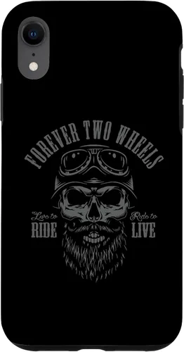 Vista 25 de Forever Two Wheels Biker Skull with Beard Motorcycle Design - Carcasa para iPhone 17