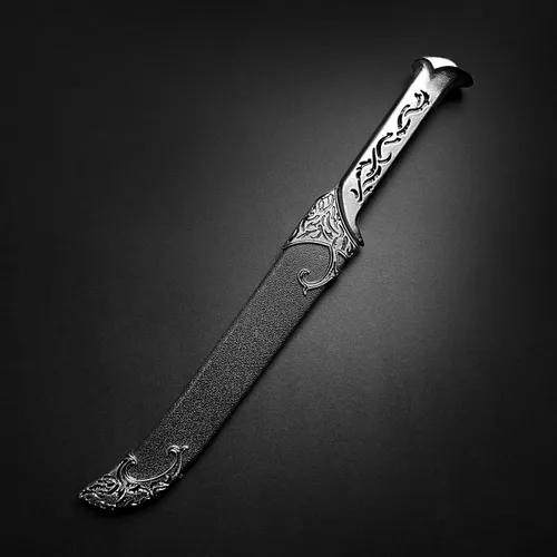 Vista 4 de Daga élfica medieval de fantasía de 11 pulgadas. Para colección, regalo o cosplay, personajes renacentistas A Fair (plata), plateado